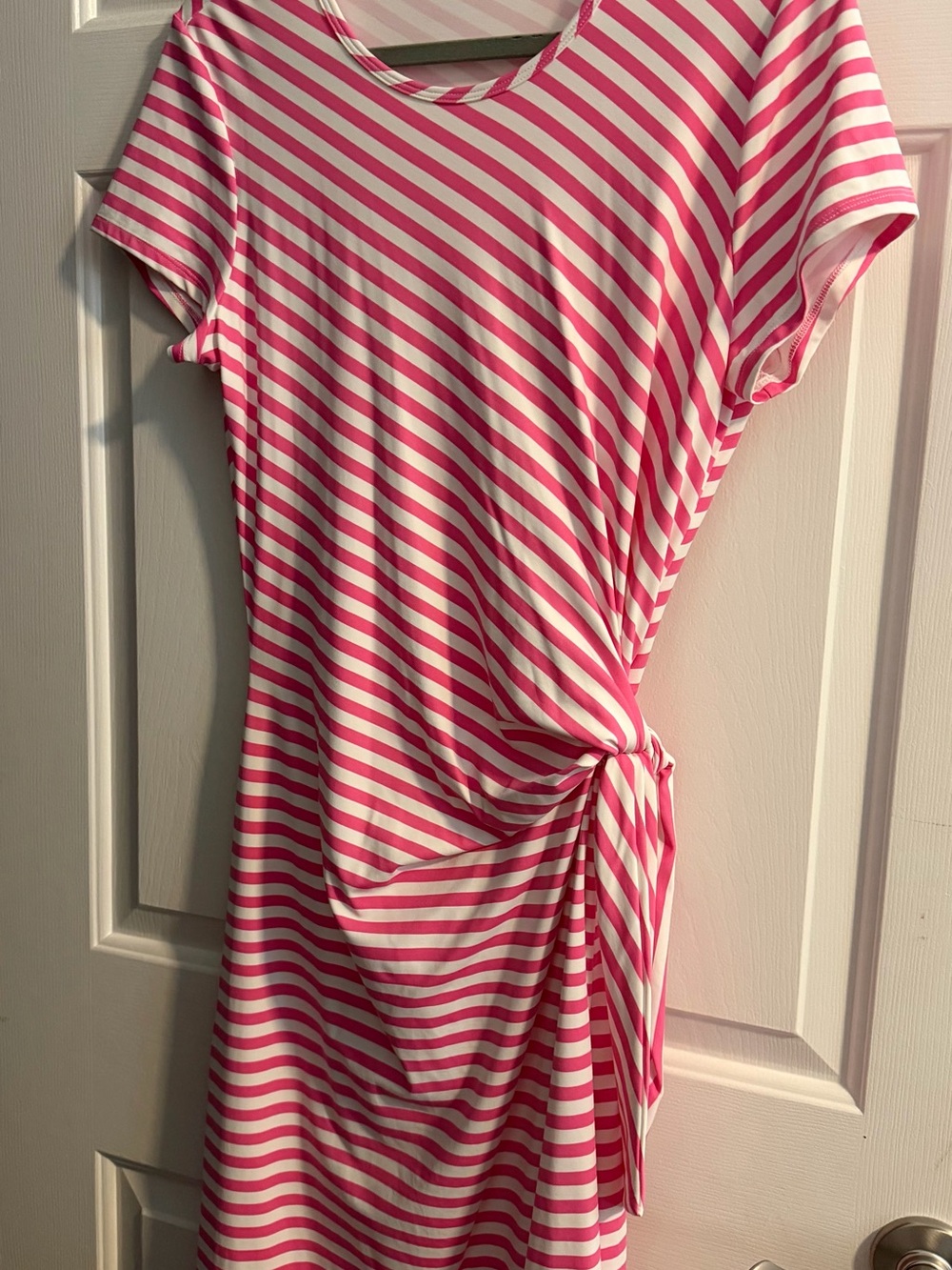 J. McLaughlin Pink and White Striped Dress with Blue Label